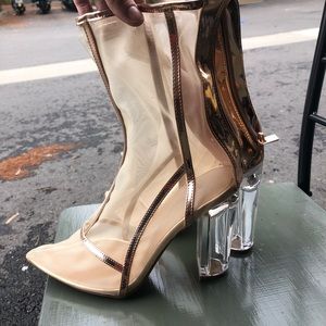 Mesh nude boots